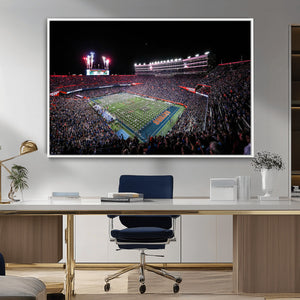 Ben Hill Griffin Stadium Night Game Triple Canvas Wall Art -
