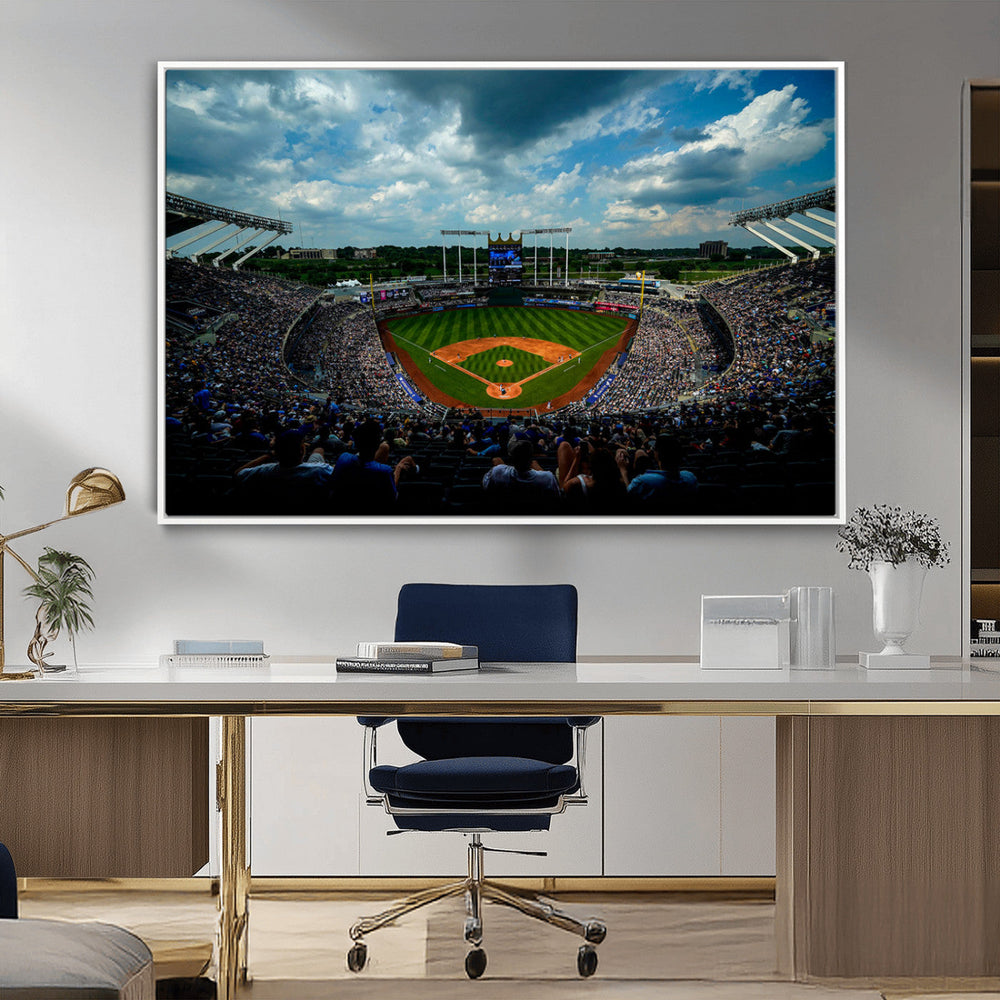 3-Panel Kauffman Stadium Wall Art Print | Large Kansas City