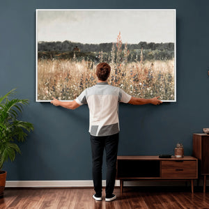 Rustic Field Landscape Wall Art Print, Giclee Canvas Wall