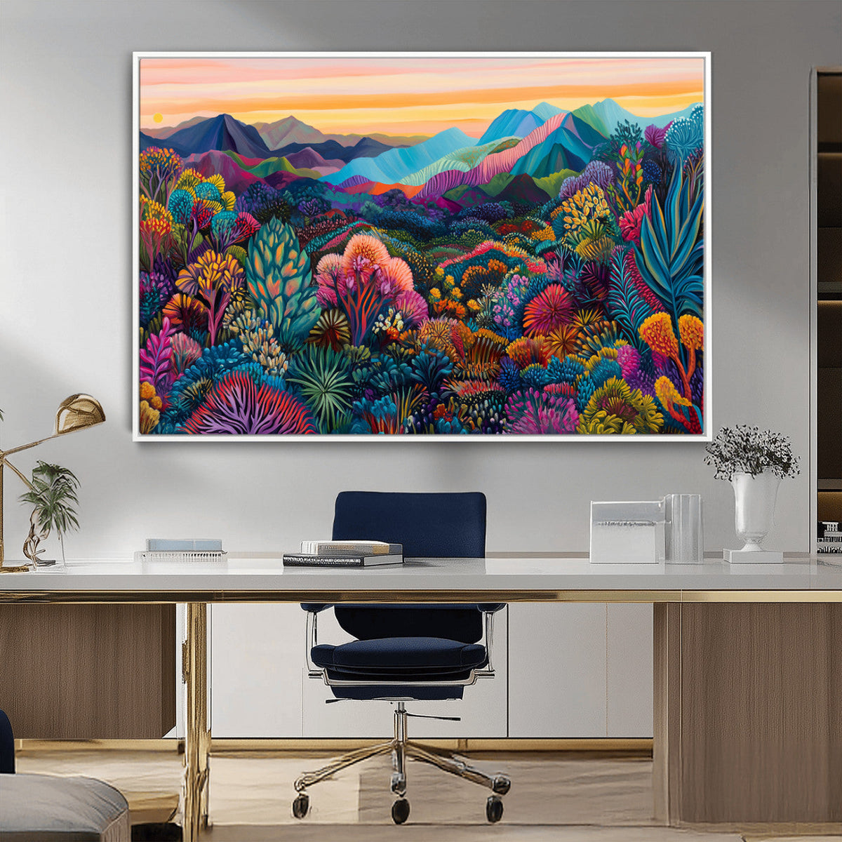 Colorful Abstract Landscape Wall Art Print Canvas - Vibrant
