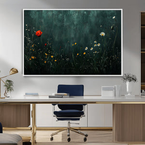 Wildflower Field Framed Wall Art, Vintage Botanical