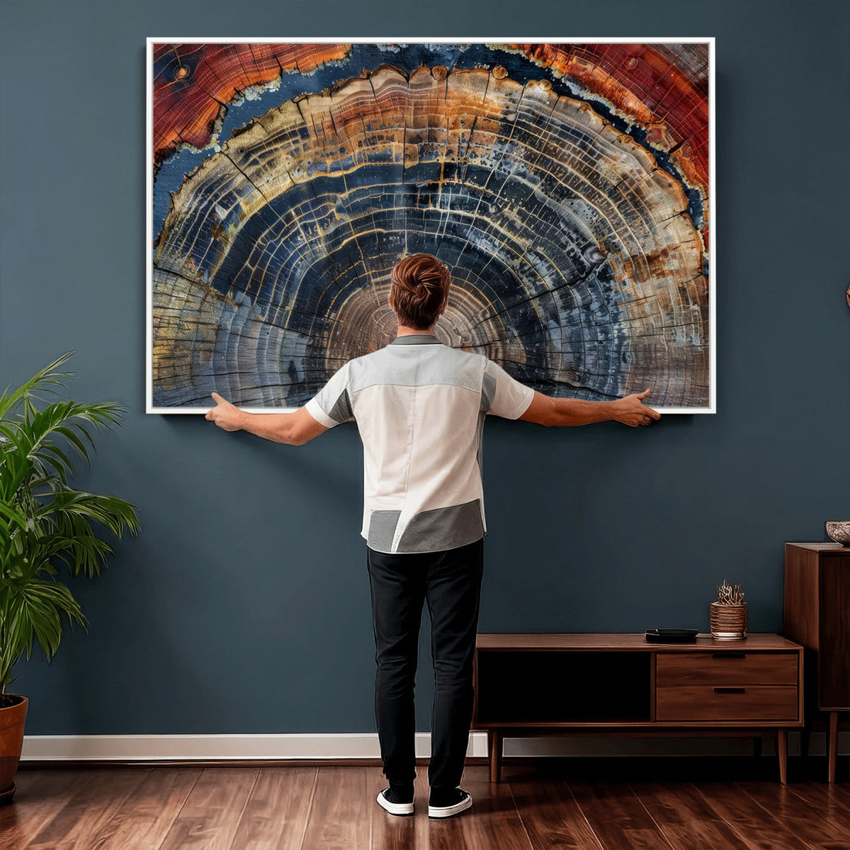 Abstract Tree Ring Wall Art Canvas Print