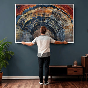 Abstract Tree Ring Wall Art Canvas Print