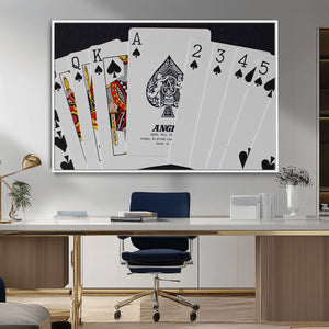 Poker Wall Art - Playing Cards Canvas Wall Art Print - Ace