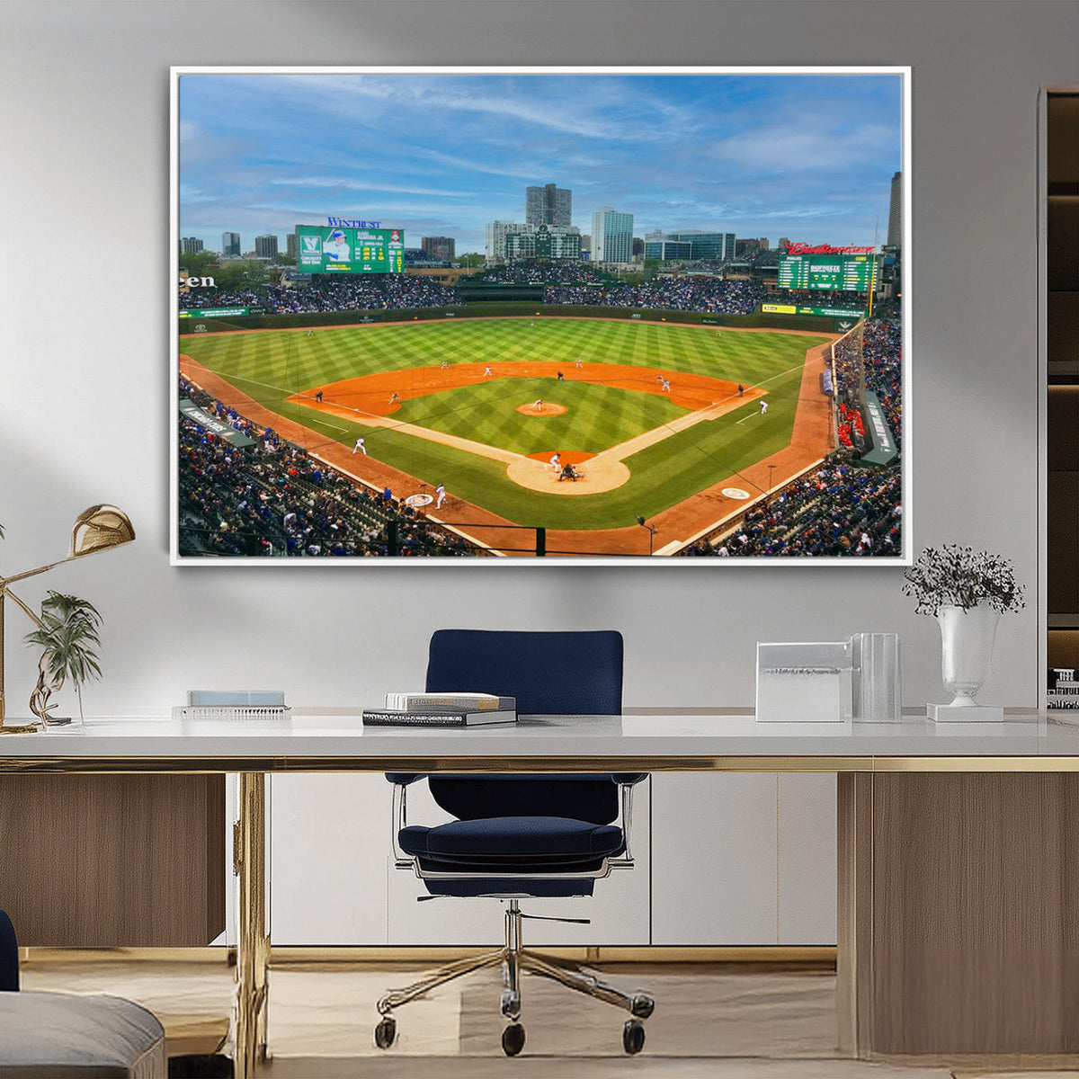 Wrigley Field Chicago Cubs Panoramic Canvas Print –