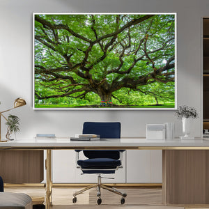 Oak Tree Wall Art Print, Forest Canvas Wall Art for Home and