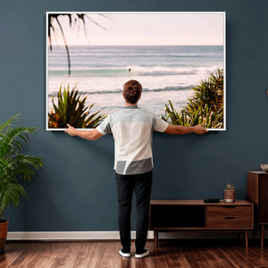 Ocean Surfer Wall Art Canvas Print – Framed Coastal Surf Art