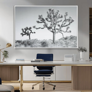 Joshua Tree Wall Art Canvas Print – Framed Black White