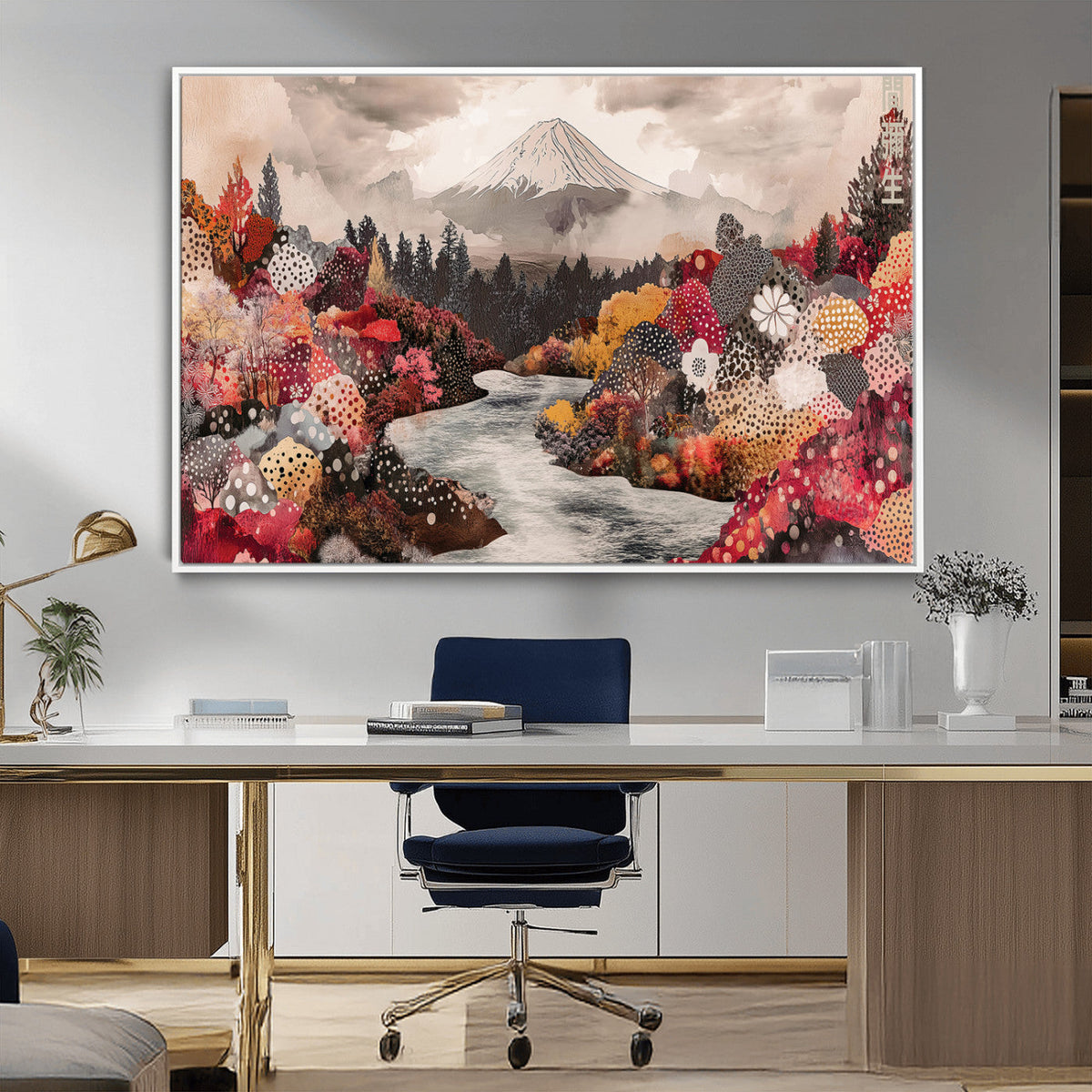 Mountain Wall Art Canvas Print – Framed Autumn Forest
