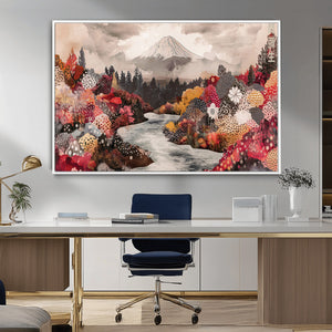 Mountain Wall Art Canvas Print – Framed Autumn Forest