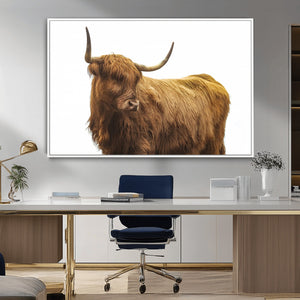 Highland Cow Wall Art Canvas Print – Framed Farmhouse Rustic