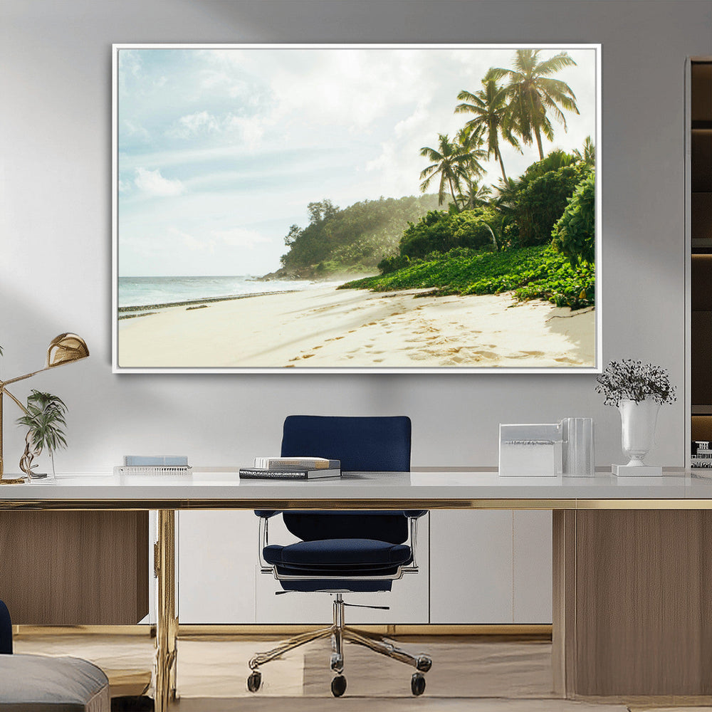 Relaxing Beach Wall Art Canvas Print – Framed Ocean View Art