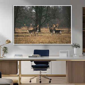 Deer Wall Art Canvas Print – Framed Rustic Wildlife Art