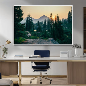 Mountain Landscape Wall Art Canvas Print – Framed Forest