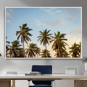 Palm Trees Wall Art Canvas Print – Framed Tropical Vibes Art