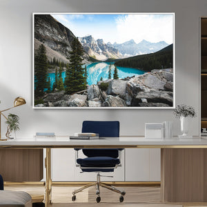 Canadian Rockies Wall Art Canvas Print – Framed Mountain