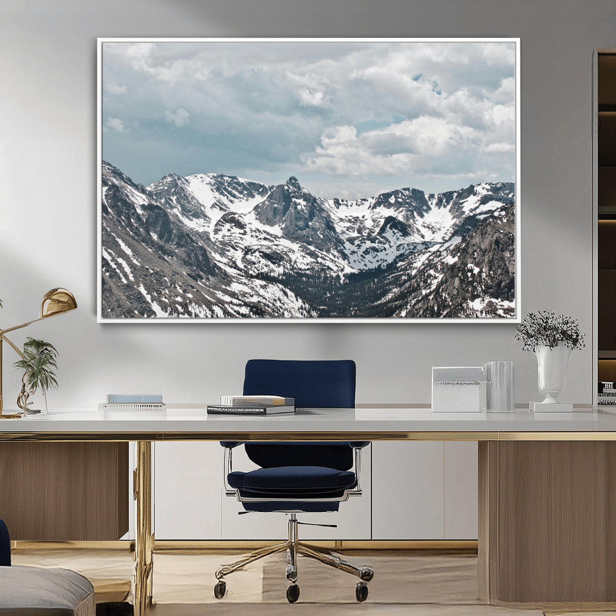 Snowy Peaks Wall Art Canvas Print – Alpine Wilderness