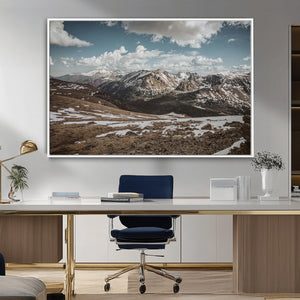 Mountain Landscape Wall Art Canvas Print – Framed Snowy