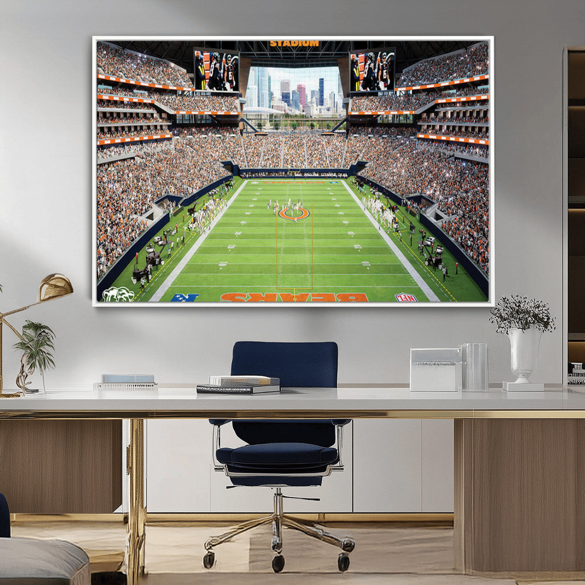 Chicago Bears Soldiers Field Wall Art Canvas Print – Framed