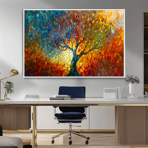 Yggdrasil Tree of Life Mosaic Stained Glass Wall Art, Tree