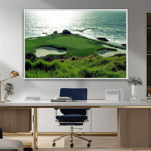 Coastal Golf Course Wall Art Canvas Print – Scenic Green