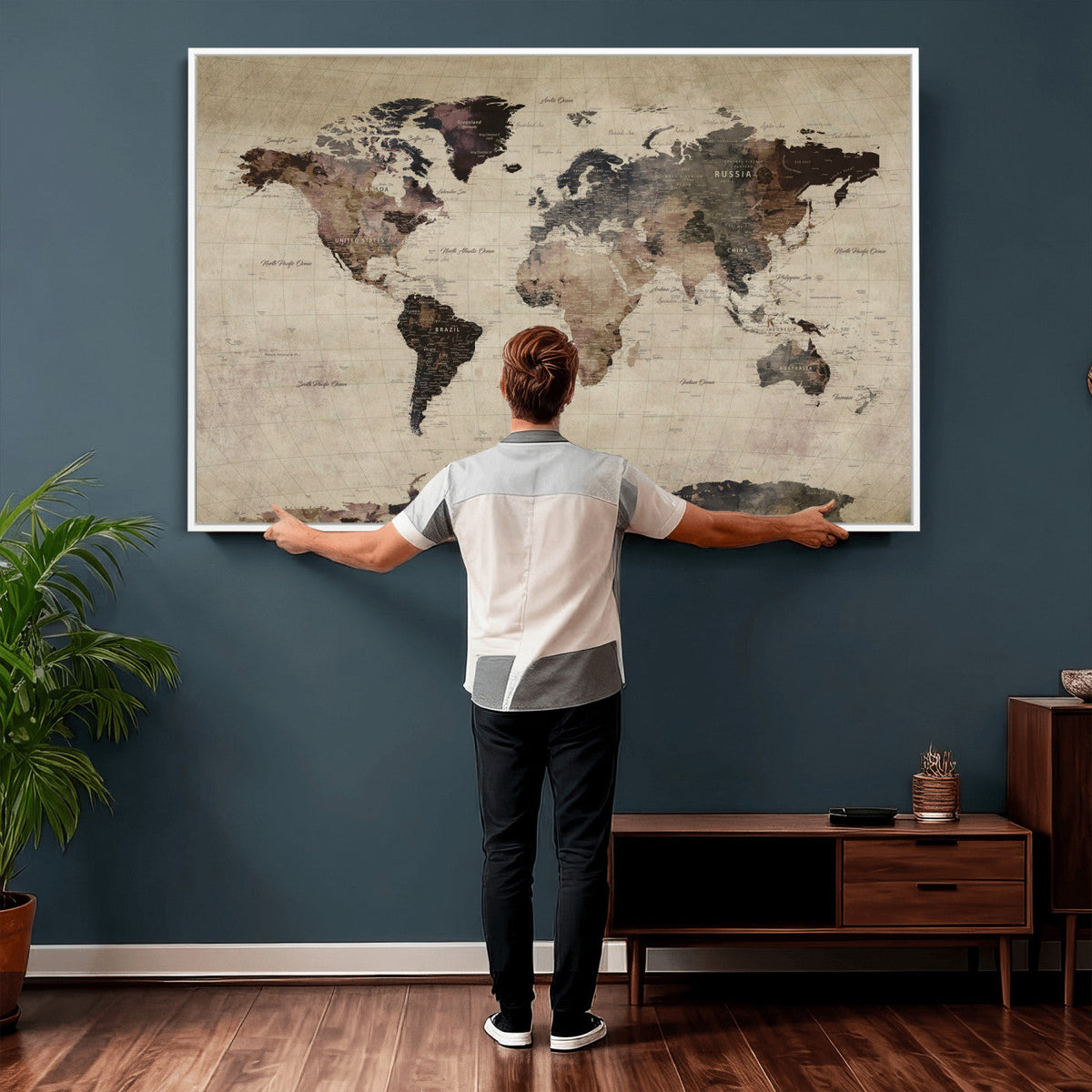 World Map Canvas Print – Detailed Map of the World Adventure