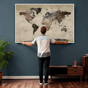 World Map Canvas Print – Detailed Map of the World Adventure