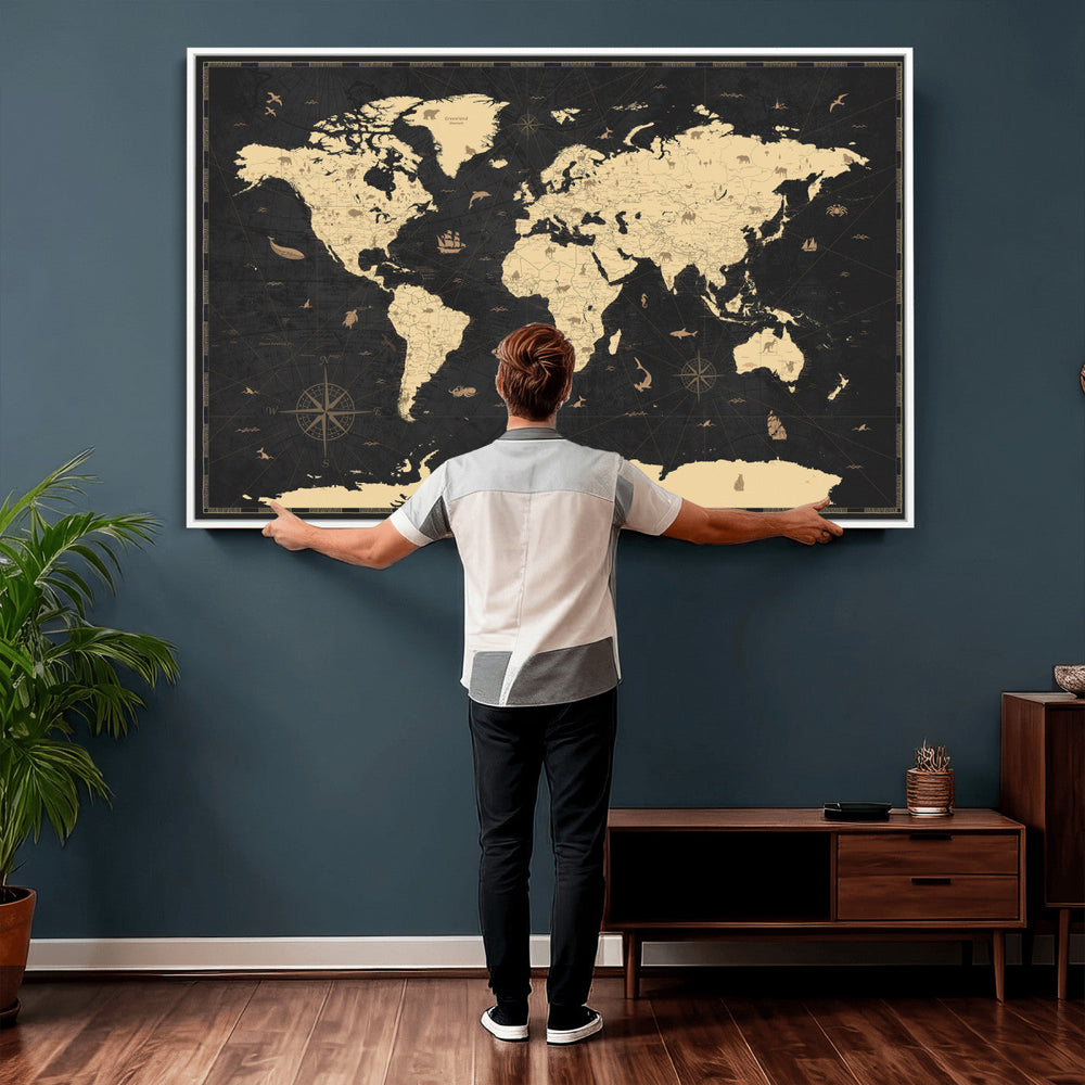World Map Canvas Print – Detailed Map of the World Wall Art