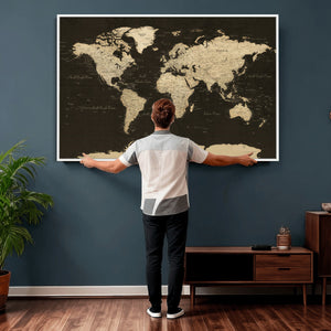 World Map Canvas Print – Framed World Map Wall Art for