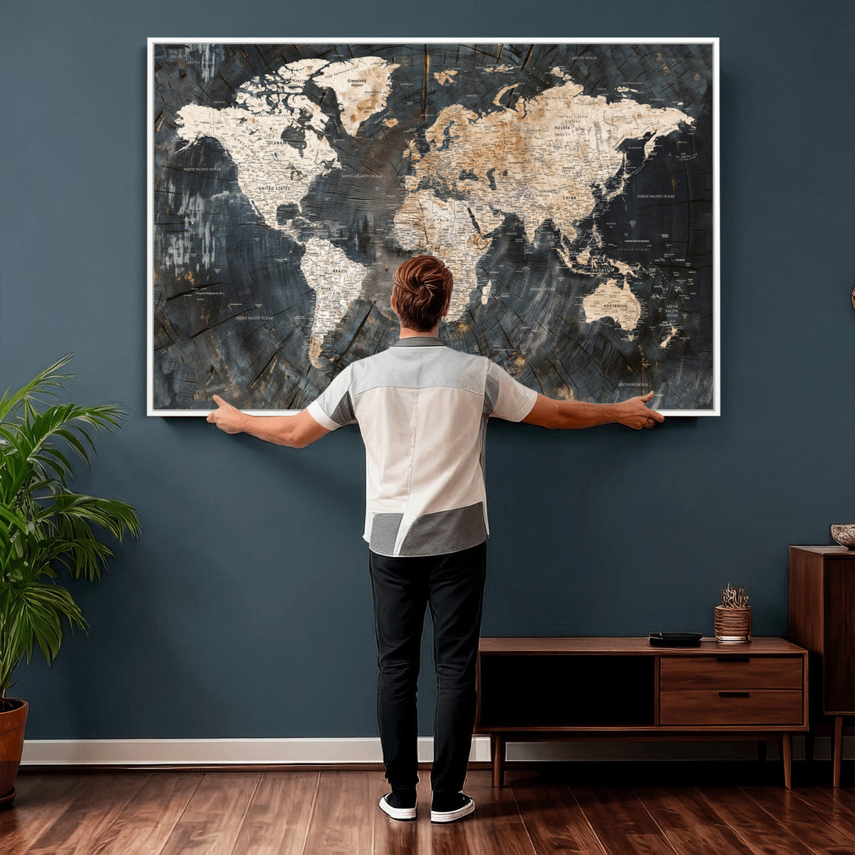 World Map Canvas Print – Detailed Map of the World Wall Art