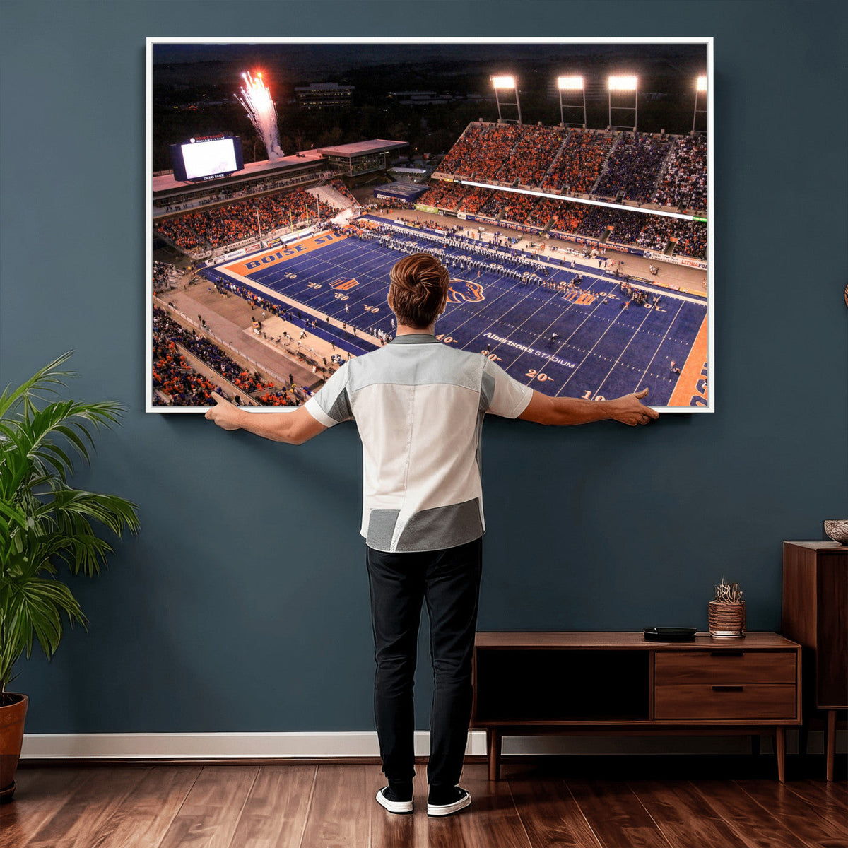 Boise State Stadium Large Wall Art Canvas Print for Living