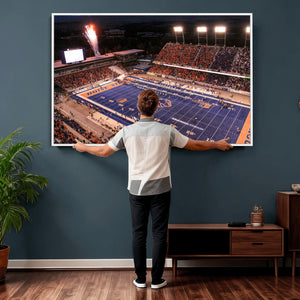 Boise State Stadium Large Wall Art Canvas Print for Living