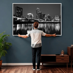 Austin Skyline Wall Art Canvas Print, Austin Downtown Night