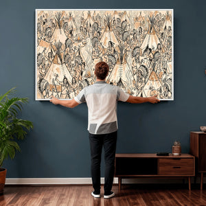 Native American Indian Wall Art Canvas Print - Abstract
