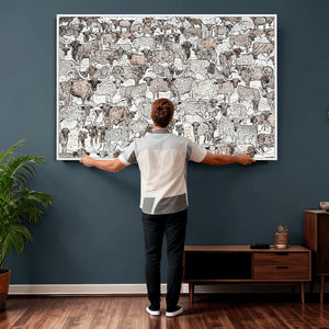 Abstract Texas Cow Wall Art Canvas Print - Farm Longhorn
