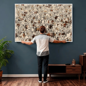 Abstract Longhorn Wall Art Canvas Print - Farm Animal