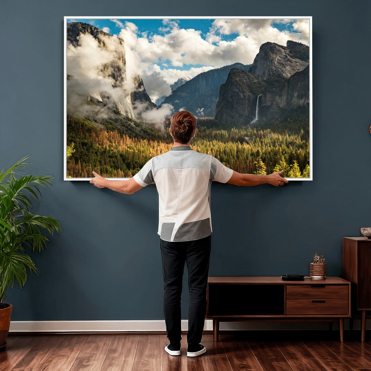 Yosemite Valley River Wall Art Canvas Print