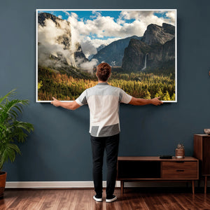 Yosemite Valley River Wall Art Canvas Print