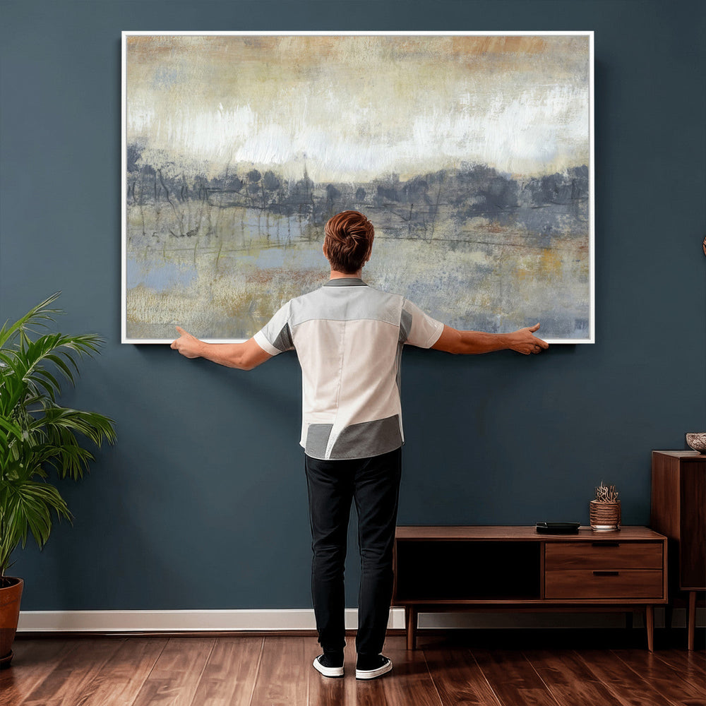 Abstract Neutral Landscape Painting Wall Art