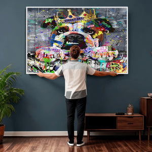 Graffiti Dog Wall Art Decor for Teen Bedroom - Abstract