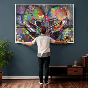 Graffiti Football Helmets Wall Art Canvas Print, Urban