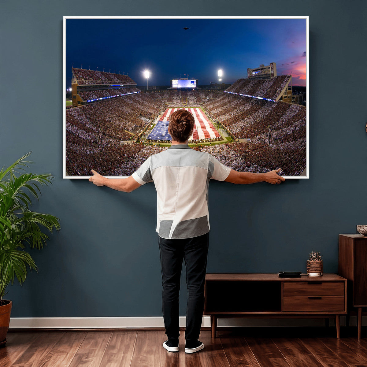 Oklahoma Sooners Memorial Stadium Wall Art Canvas Print,