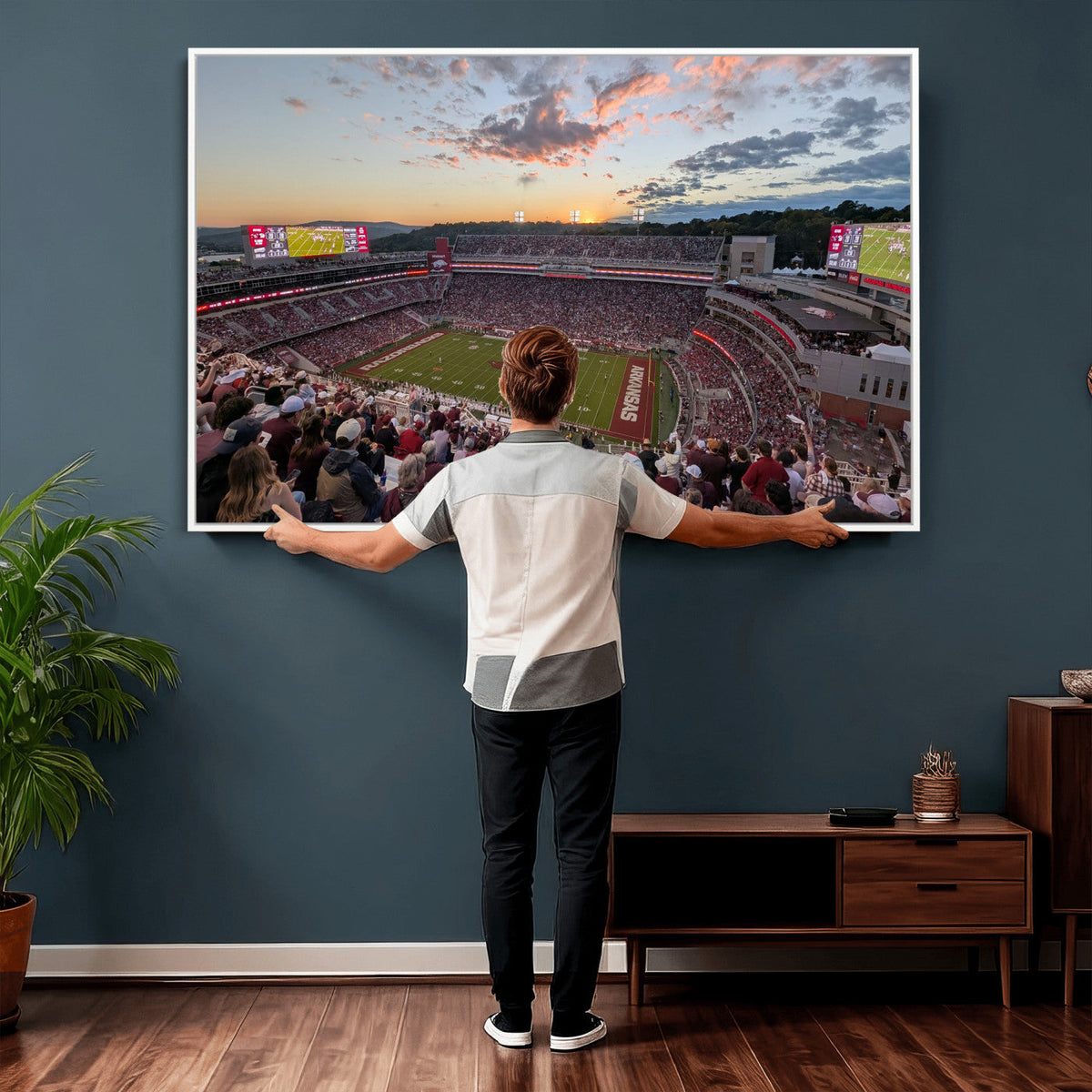 Donald W. Reynolds Razorback Stadium Wall Art Canvas Print –