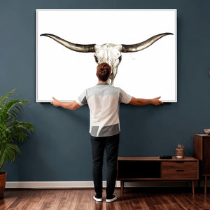Longhorn Skull Wall Art Canvas Print – Rustic Western