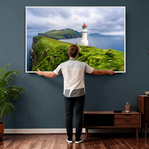Cliffside Lighthouse Wall Art Canvas Print – Coastal