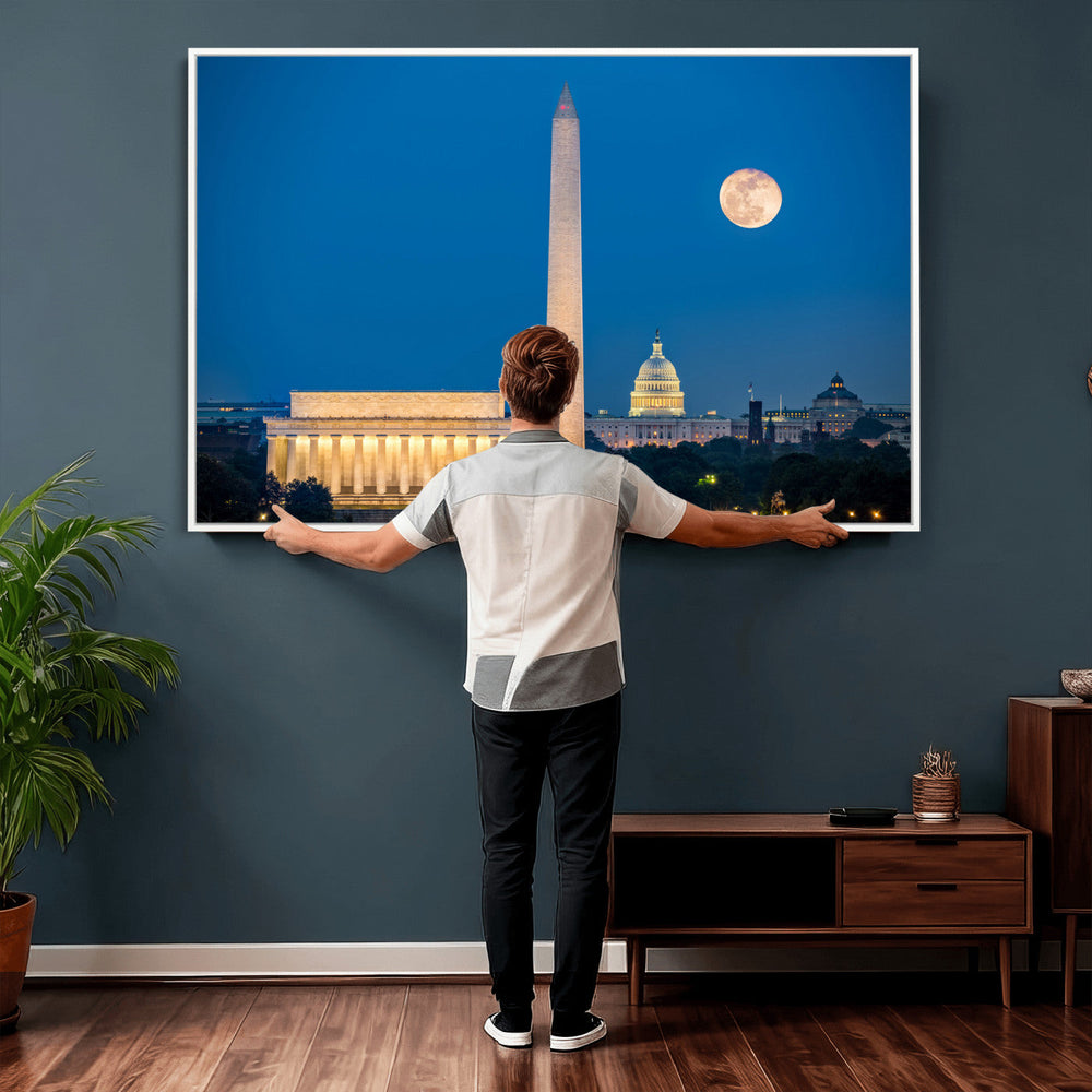 Washington DC Skyline Wall Art Canvas Print – Lincoln