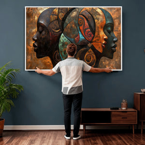 Abstract Afro American Women Wall Art Canvas Print