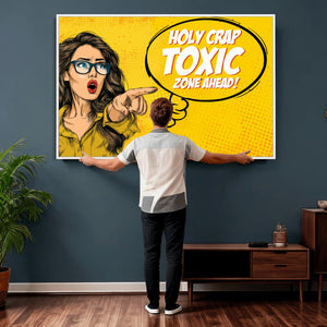 Pop Art Print Bathroom Sign Wall Art Canvas Print — Funny