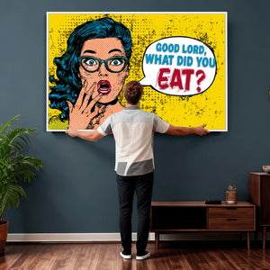 Pop Art Print Bathroom Sign Wall Art Canvas Print — Funny