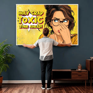 Pop Art Print Bathroom Sign Wall Art Canvas Print — Funny